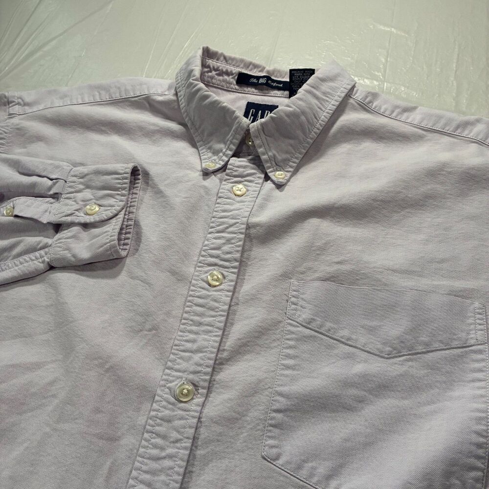 Vintage 90s GAP The BIG Oxford Shirt Mens XL Pink Oversized Long Sleeve